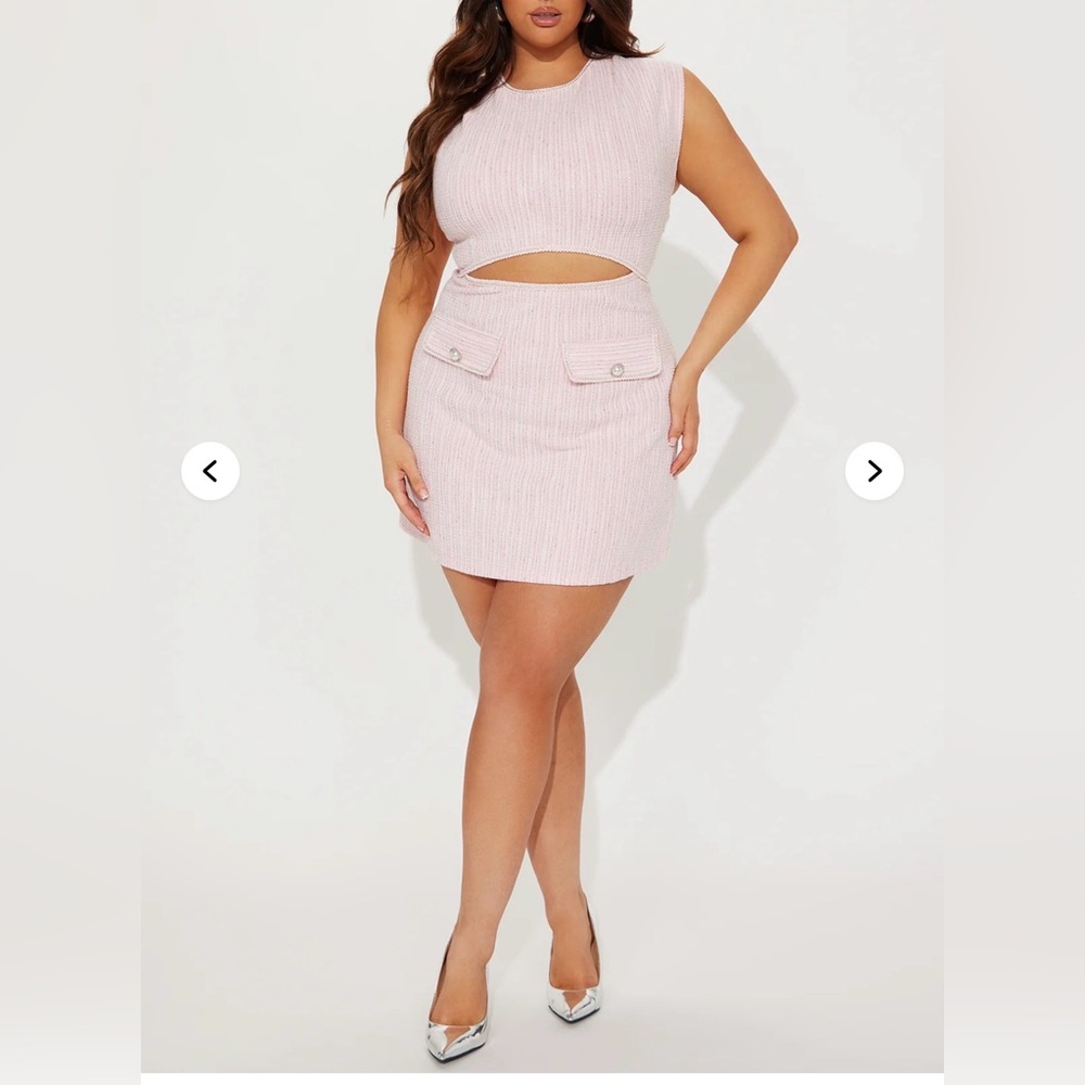 Fashion Nova Pink Women's Tweed Dress Size 1XL